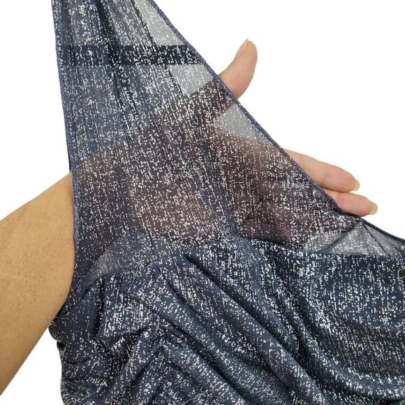 Vintage Y2K Fredrick's of Hollywood Dress One Shoulder Ruched Bodycon Sparkle M - Picture 5 of 14